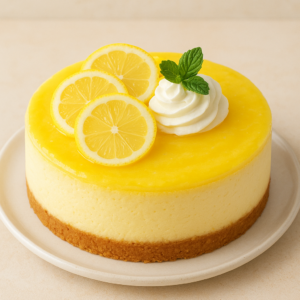 Taart – Citroen cheesecake met kruimelbodem