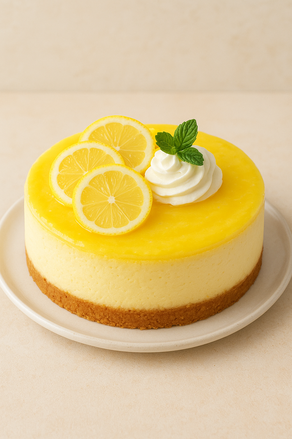 Taart – Citroen cheesecake met kruimelbodem