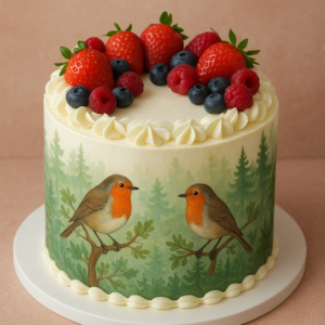 Luxe Slagroomtaart fruit met persoonlijke print