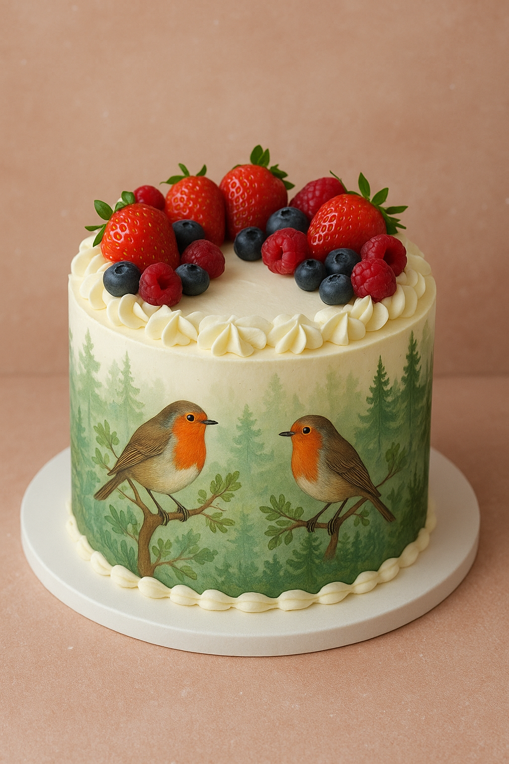 Luxe Slagroomtaart fruit met persoonlijke print