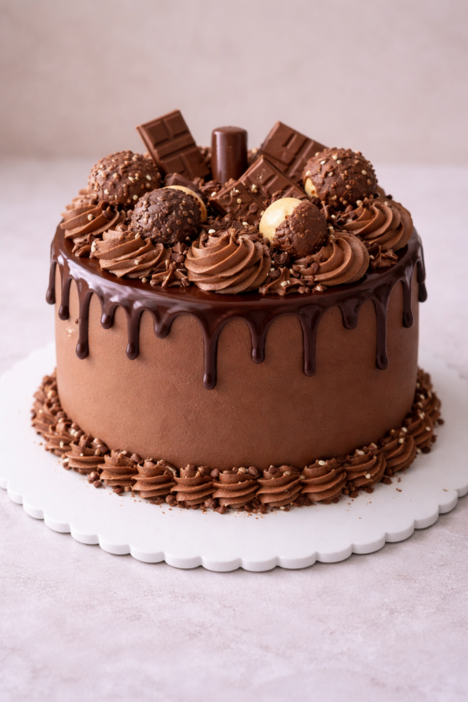 Chocoladetaart met ganache en truffels