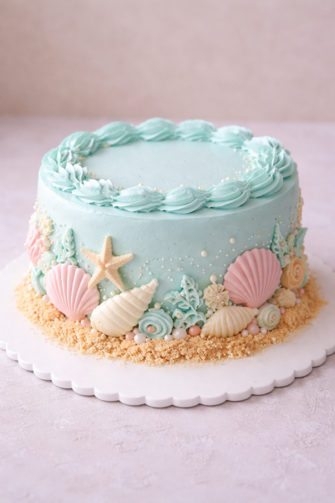 Strandtaart – Zeethema met koekjesbodem