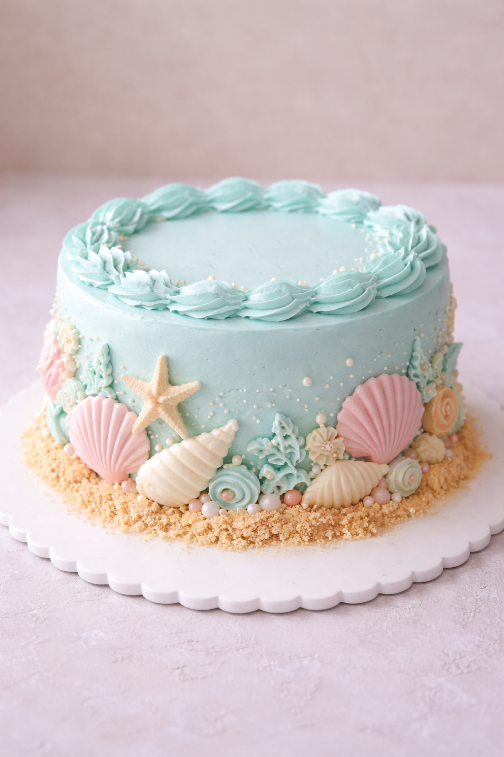Strandtaart – Zeethema met koekjesbodem